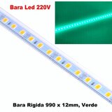 BARA LED 220V / 72 X SMD 5050 / VERDE, 990X12X1MM